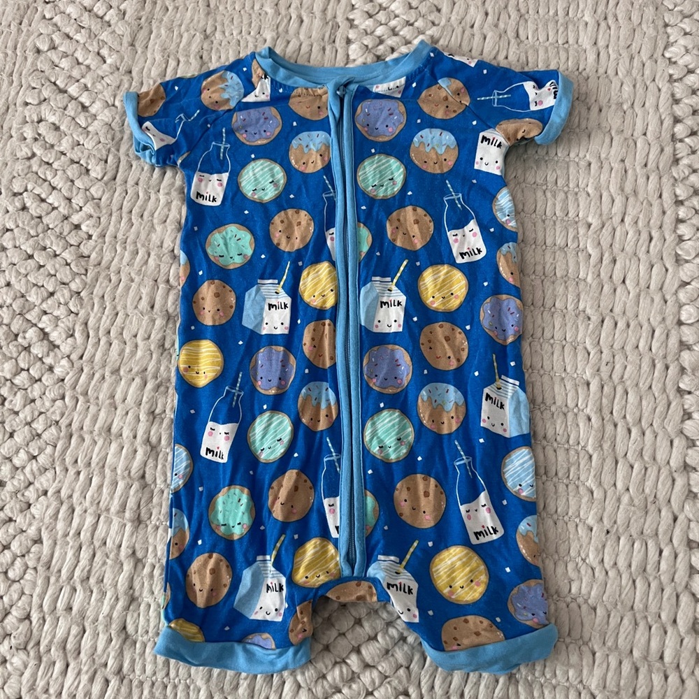 Little Sleepies Blue Cookie and Milk Bodysuit